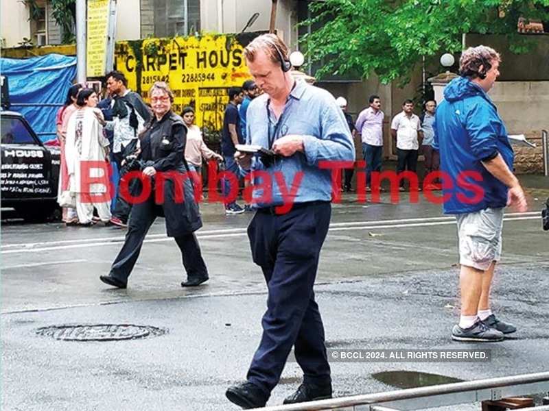 Christopher Nolan, spotted at the shoot close to the Gateway of India 
