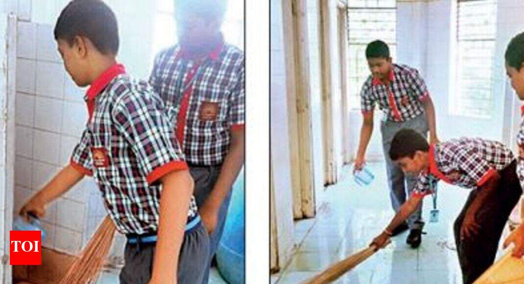 Students made to clean toilet, allege activists; school denies