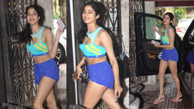 Janhvi Kapoor flaunts her toned figure in this funky gym wear