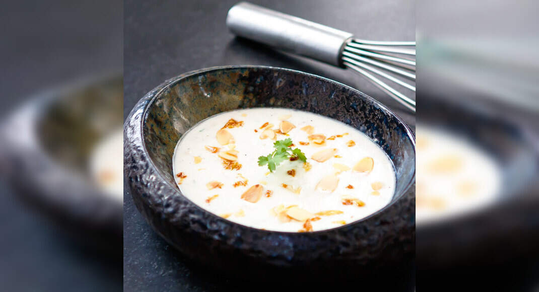 Smoked Almond Raita Recipe: How to Make Smoked Almond Raita Recipe ...
