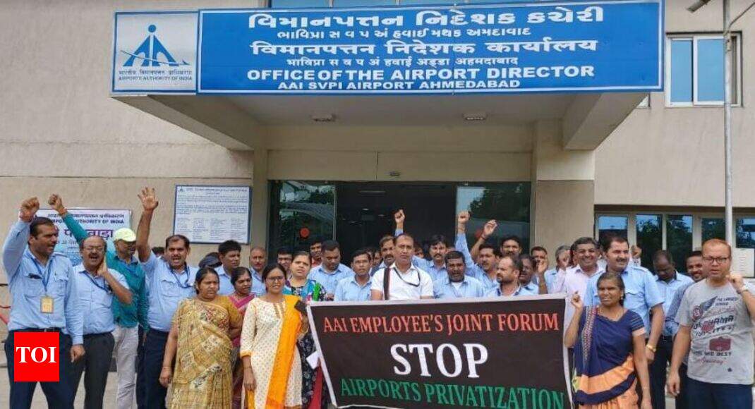 Aaeu Protests Privatisation Of Svpi Airport Ahmedabad News