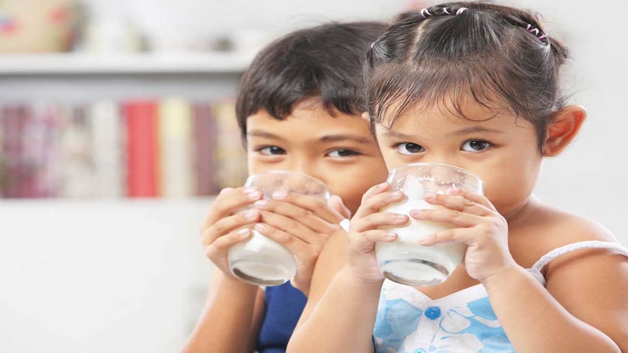 Children up to age 5 should drink milk, water and 100% juice