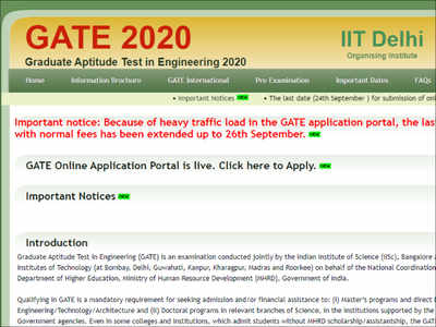 GATE 2020 application date extended by two days; register now @appsgate.iitd.ac.in