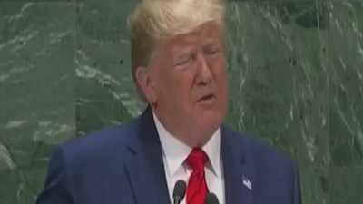 US President Donald Trump gives address at UNGA