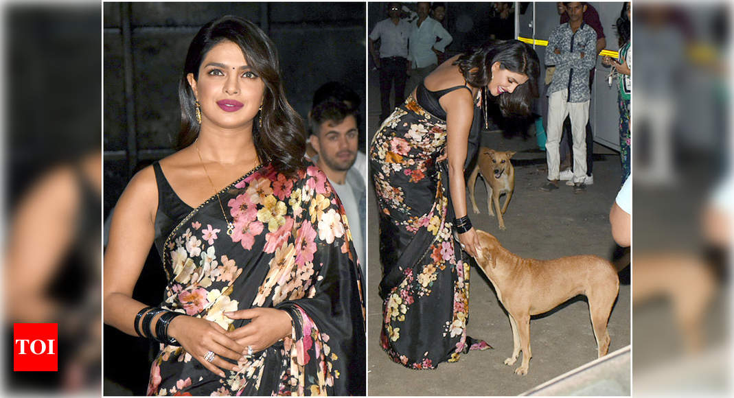 Desi Girl Priyanka Chopra Stuns In A Beautiful Black Saree Makes A New Friend During The Sky Is Pink Promotions Hindi Movie News Times Of India Ndtv.com provides latest news from india and around the world. desi girl priyanka chopra stuns in a