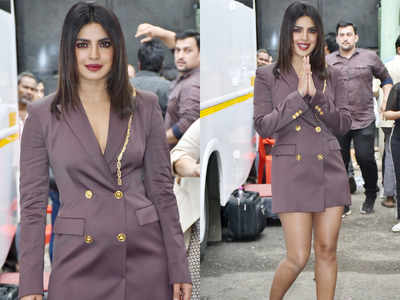 Priyanka Chopra wore a double-breasted blazer as a dress and she looked HOT!