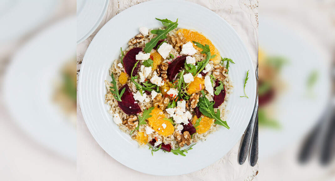 Mandarin Quinoa Salad Recipe: How to Make Mandarin Quinoa Salad Recipe | Homemade Mandarin Quinoa Sa