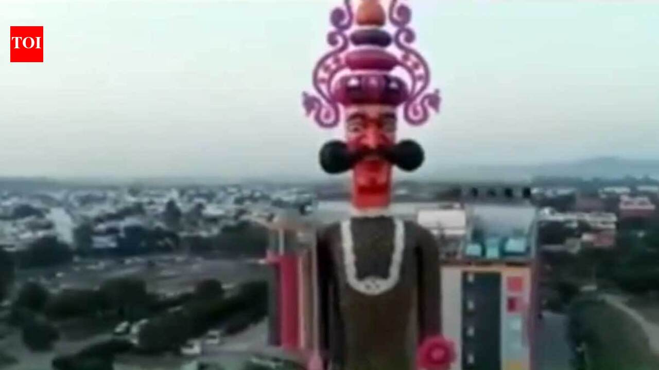 World's tallest Ravan at 221 feet in Chandigarh prepares for Dussehra