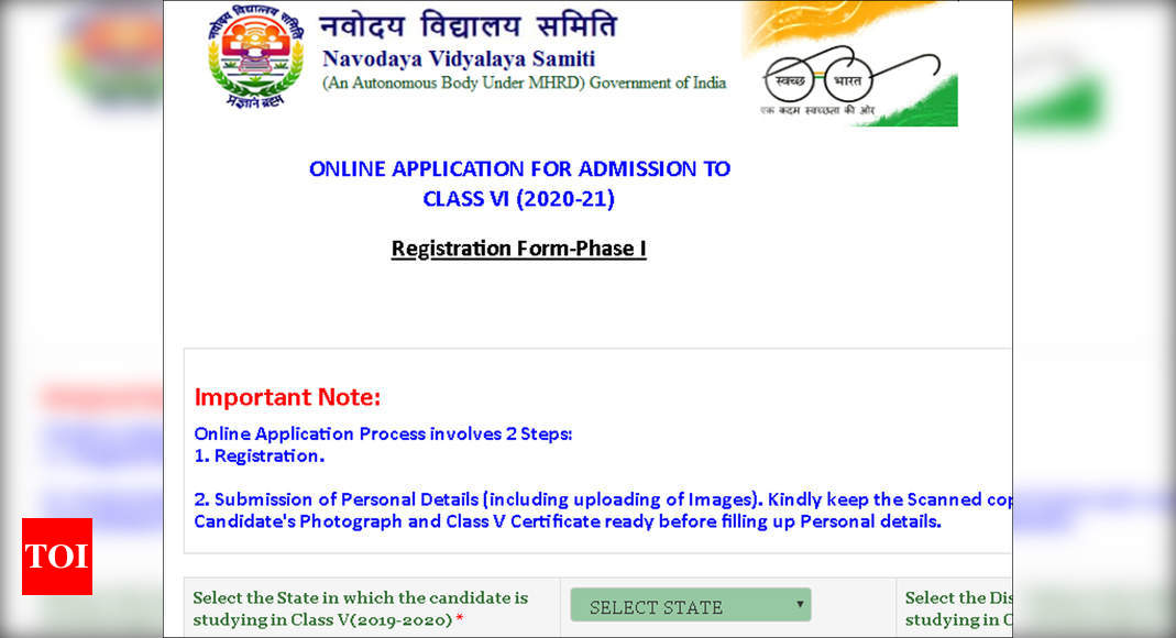 Nvs Class 6 Registration Last Date Today To Apply For