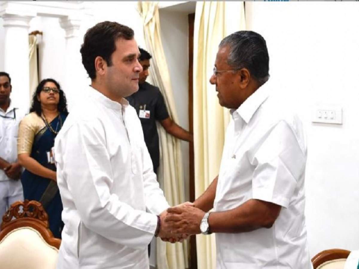 Rahul Gandhi Calls On Kerala Cm Pinarayi Vijayan India News Times Of India