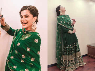 Taapsee Pannu's bright green sharara is perfect for your Sangeet