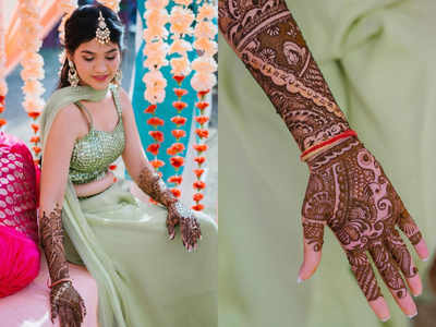 This bride's butter chicken with bhujia mehendi is trending