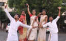 Students get into Durga Puja mode