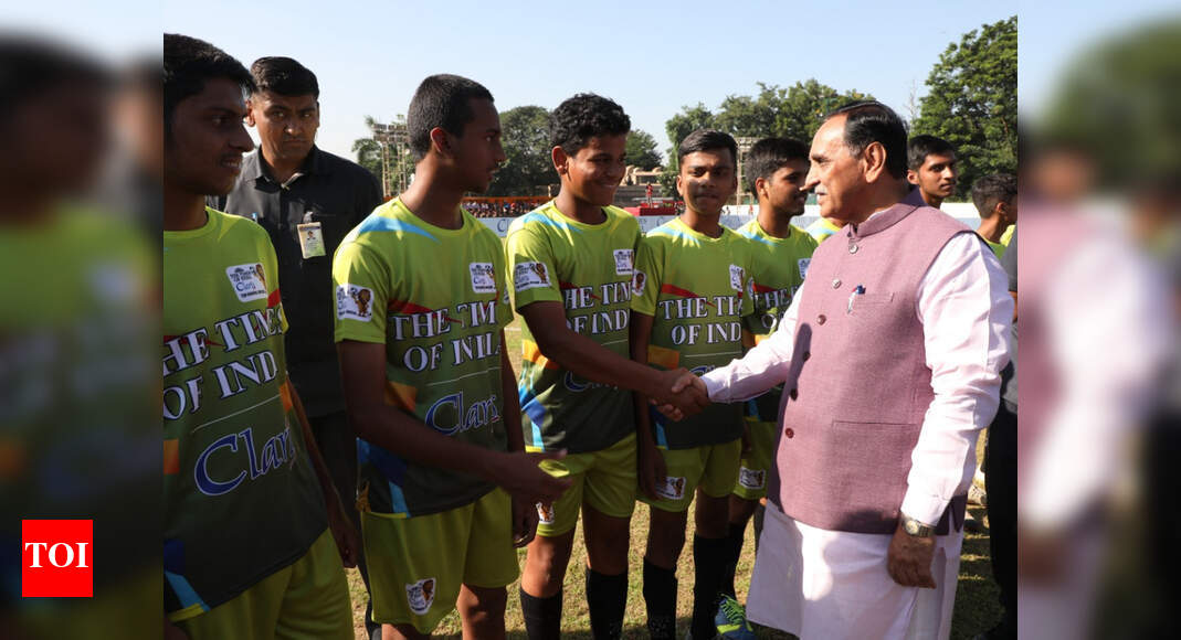 CM Vijay Rupani inaugurates TimesClaris T20 School Soccer Tournament