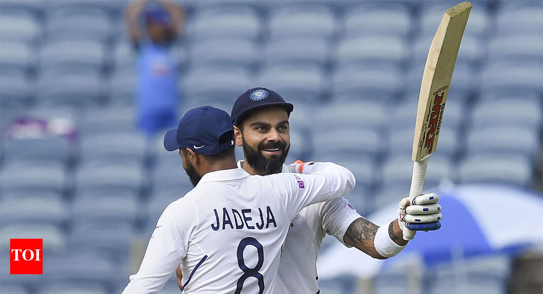 Kohli strikes double ton, India soar on Day 2
