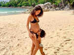 Pregnant Lisa Haydon shares ‘last bump photo’ in black bikini