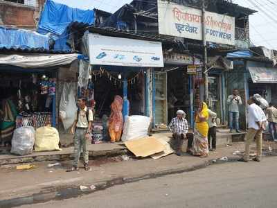 Road is grabbed by illegal shops extensions