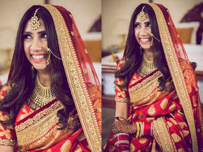 This Sabyasachi bride wore a Benarasi sari with a twist for her wedding!