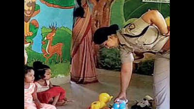 No fancy playschool, Kodagu SP sends her kid to anganwadi