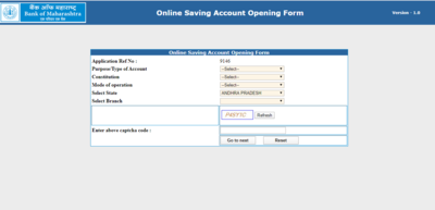 Bank of Maharashtra Savings Account