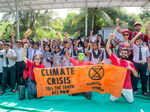 Mumbaikars participate in a 'die-in' to protest climate change