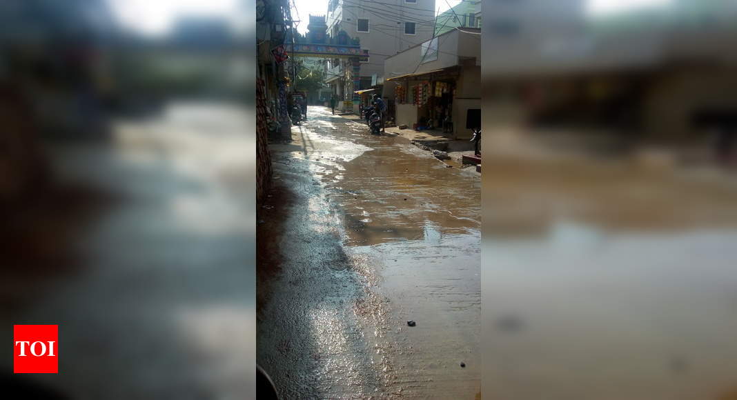 water leakage on road from past 10days - Times of India