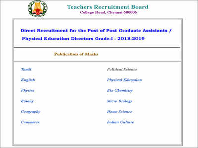 TN TRB PG Assistant 2019 result announced @ trb.tn.nic.in, check here