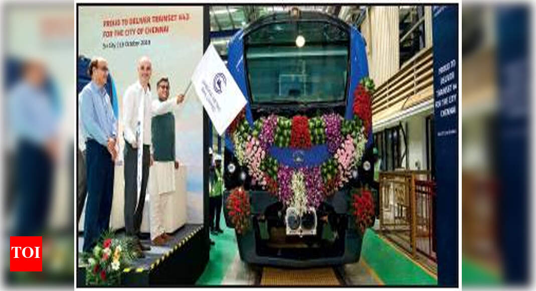 First of 10 new metro trains for north Chennai line rolls in | Chennai ...