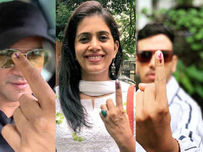 Maharashtra Assembly Polls 2019: Sonali Kulkarni, Sharad Kelkar, and other Marathi celebs cast their votes