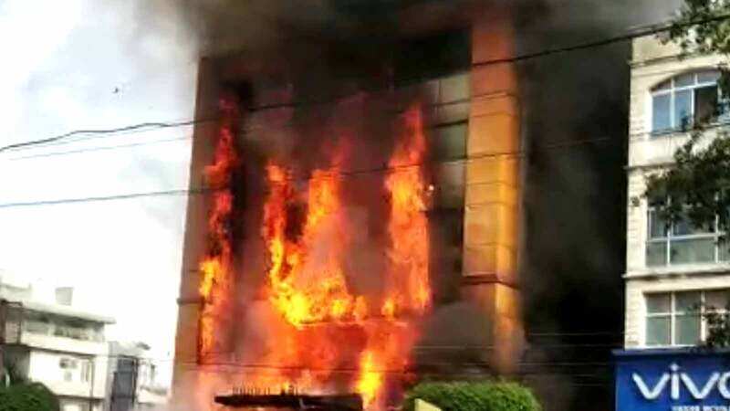 Massive fire engulfs hotel Golden Gate in Indore, several rescued