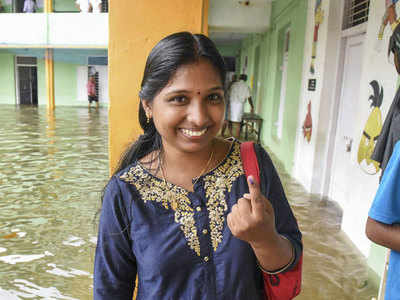 Moderate turnout in bypolls to 51 assembly and 2 Lok Sabha seats; rains affect polling in Kerala