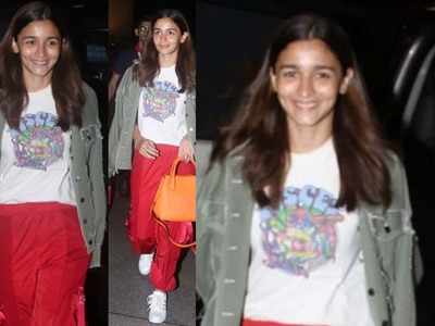 Alia Bhatt looks happy as she heads to London; to join Ranbir Kapoor for a vacation? Read details