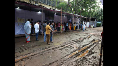Maharashtra assembly: Poll booths on grounds in soggy mess after weekend rain