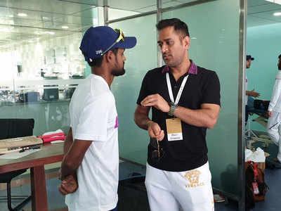 Watch: MS Dhoni spotted in India's dressing room in Ranchi, Virat tells reporter 'come say hello'