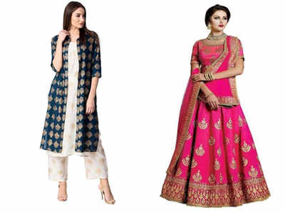 Magenta Georgette Indo Western Salwar Kameez 82568 | Long choli lehenga,  Indian clothes online, Indian outfits