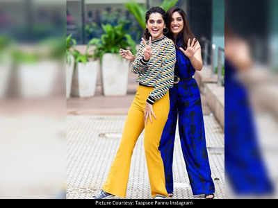 Taapsee Pannu and Bhumi Pednekar up the style quotient as they promote 'Saand Ki Aankh'