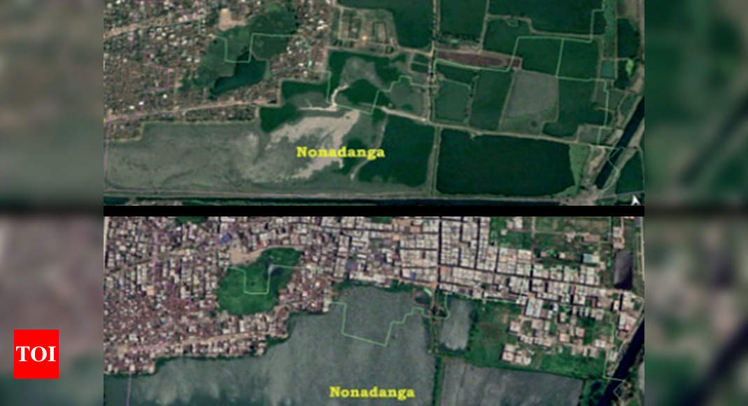 Satellite View Of Kolkata Satellite Maps Show Massive Loss Of East Kolkata Wetlands | Kolkata News -  Times Of India