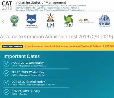 IIM releases CAT 2019 admit card