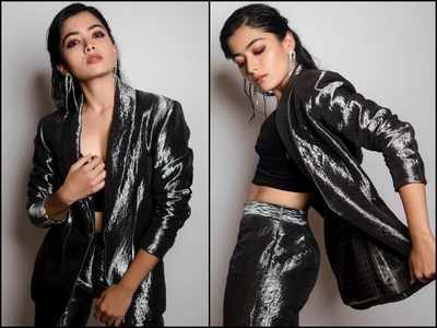 Photo Alert! Bold beauty Rashmika Mandanna looks ravishing in a liquid metallic suit