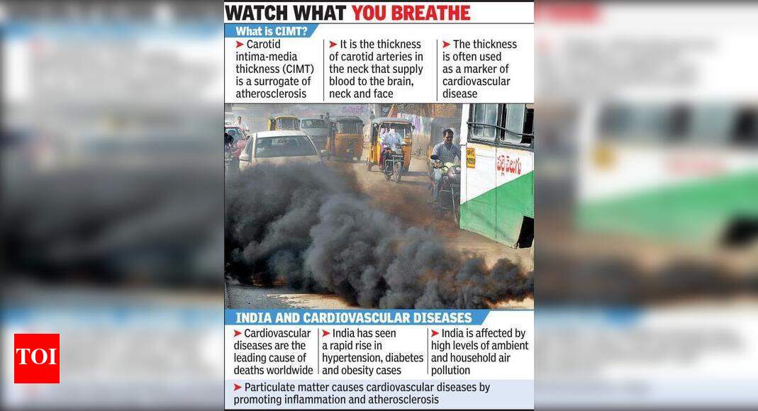 Air pollution linked to thickness of arteries | Hyderabad News - Times ...