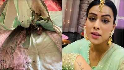 TV actress Nia Sharma has a narrow escape as her lehenga catches fire on Diwali