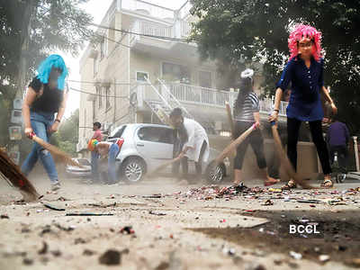 A Halloween-themed clean-up drive in Gurgaon post-Diwali