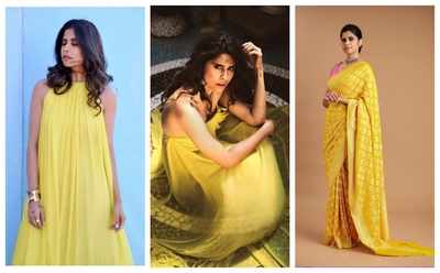 Not sure how to rock a yellow outfit? Take cues from Sai Tamhankar