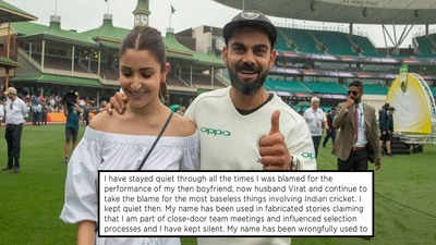 Anushka Sharma pens open letter rebutting claims that India selectors served her tea during World Cup, celebs hail her response