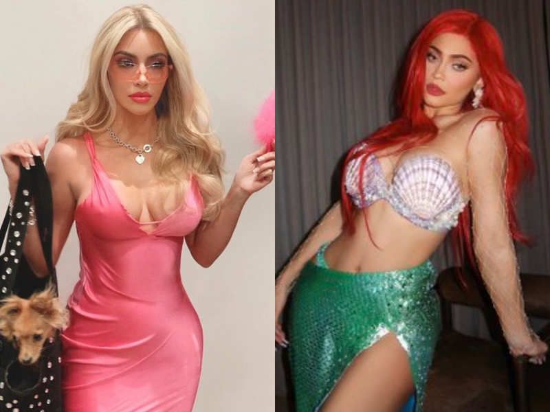 Kim K As Legally Blonde S Elle Woods Kylie Jenner Dressed As Ariel A Look At Their Halloween Costumes Times Of India