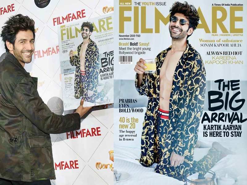 Photos: Kartik Aaryan unveils the cover page of Filmfare magazine's ...