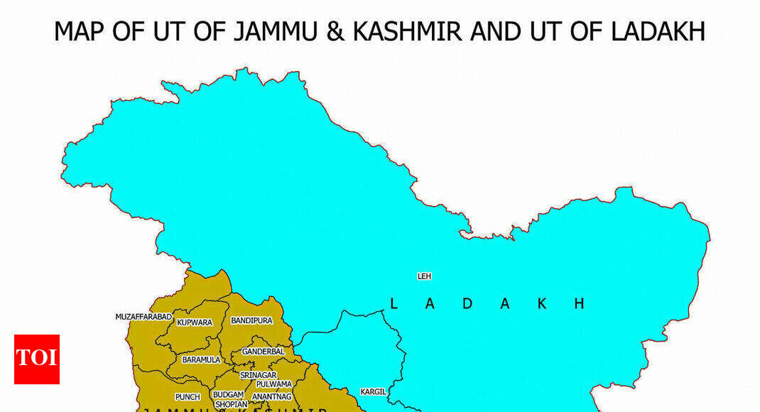  PoK in UT of Jammu and Kashmir, Gilgit-Baltistan in Ladakh in fresh map of India | India News - Times of India