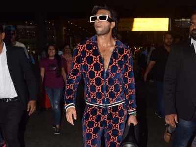 Ranveer Singh made for a no fail look at the airport in a Gucci