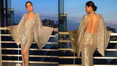 navy blue dress for baby girl It's backless! Kareena Kapoor Khan makes heads turn in stunning black dress  at Kolkata event main image 1