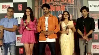 Trailer launch of Kartik Aaryan, Ananya Panday and Bhumi Pednekar starrer 'Pati Patni Aur Woh'